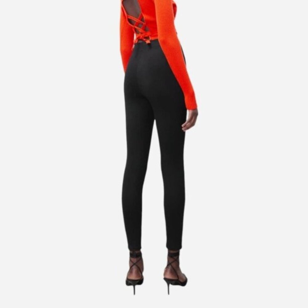 NWT ZARA High Rise Legging Embellished Gold Buttons Black XS #A1279 - Picture 7 of 13